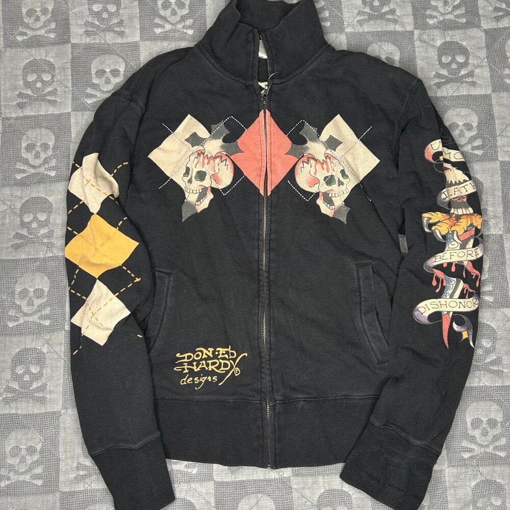 Y2k ed hardy zip up